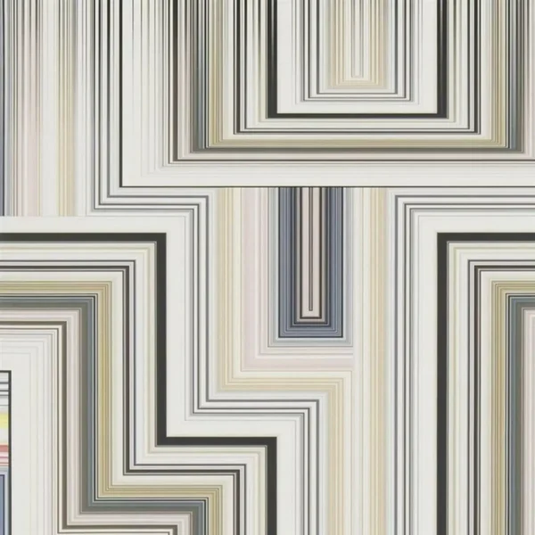 Abstract Malachite Wallpaper - Multicolore by black-grey geometric wallpaper from christian lacroix