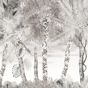 black-grey botanical wallpaper from christian lacroix
