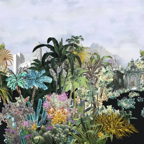 Bagatelle Wallpaper - Reglisse by multicolour botanical wallpaper from christian lacroix