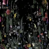 black-grey botanical wallpaper from christian lacroix