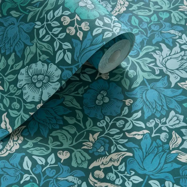 Mallow Wallpaper - Teal from