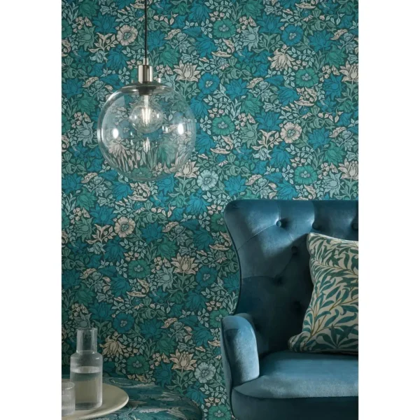 Mallow Wallpaper - Slate / Dove by Mallow Wallpaper - Slate / Dove from