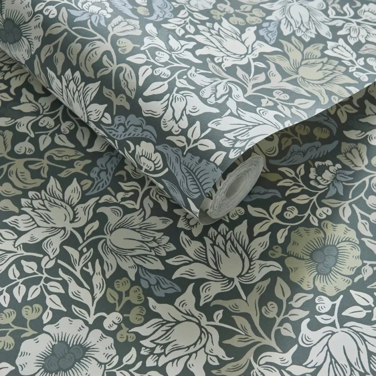 Mallow Wallpaper - Slate / Dove by Mallow Wallpaper - Slate / Dove from