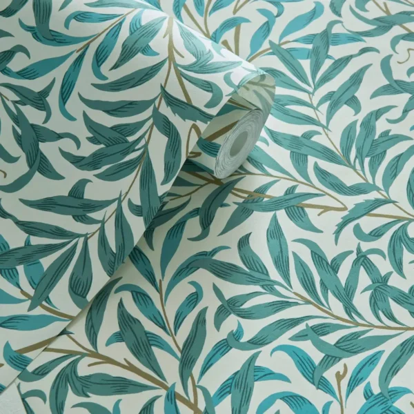 Willow Boughs Wallpaper - Teal by Willow Boughs Wallpaper - Teal from