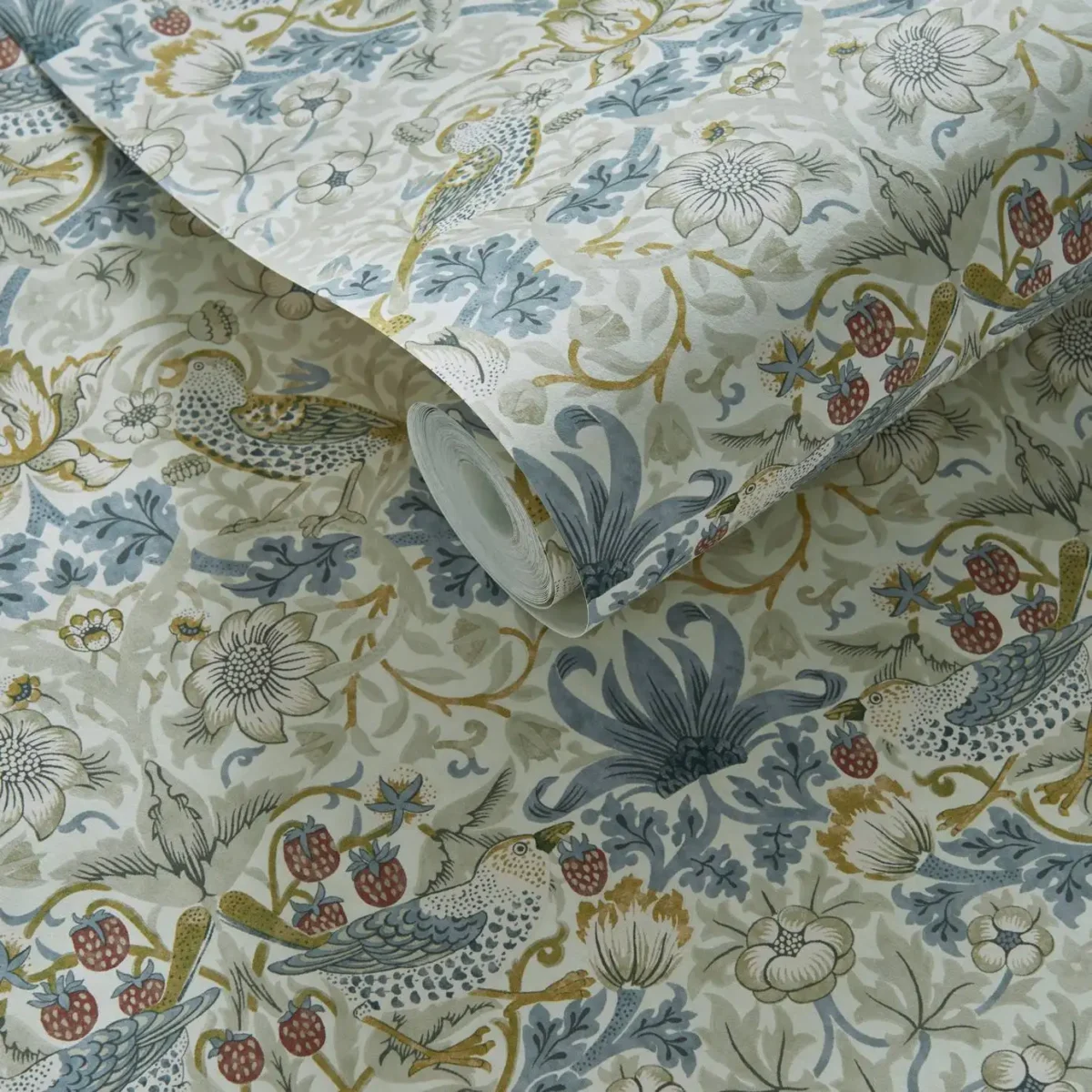 Strawberry Thief Wallpaper - Linen / Plum by Strawberry Thief Wallpaper - Linen / Plum from