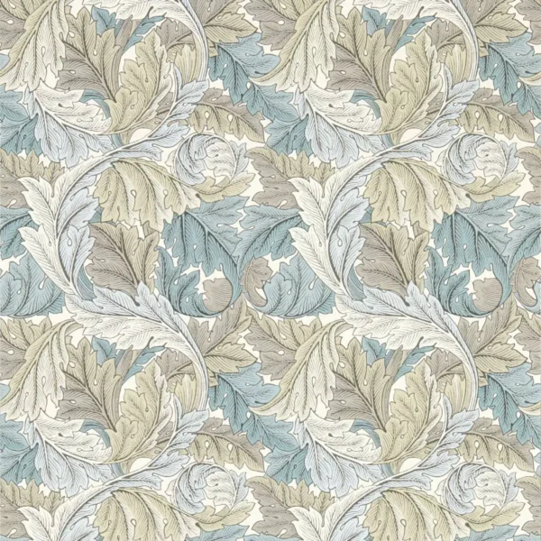 Acanthus Wallpaper - Slate / Dove by black-grey botanical wallpaper from clarke & clarke