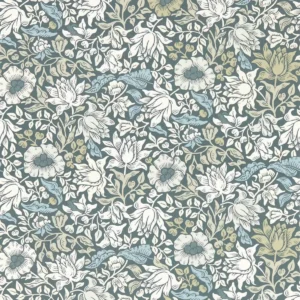 black-grey botanical wallpaper from clarke & clarke