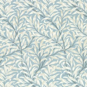 blue botanical wallpaper from outlet sales