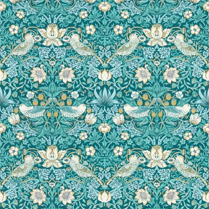Strawberry Thief Wallpaper - Teal swatch