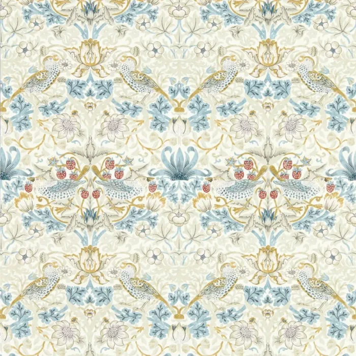 Strawberry Thief Wallpaper - Linen / Plum – Linen Plum swatch
