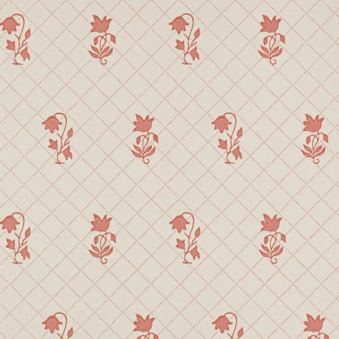 Berkeley Sprig Wallpaper - Red fabric swatch W7010-05