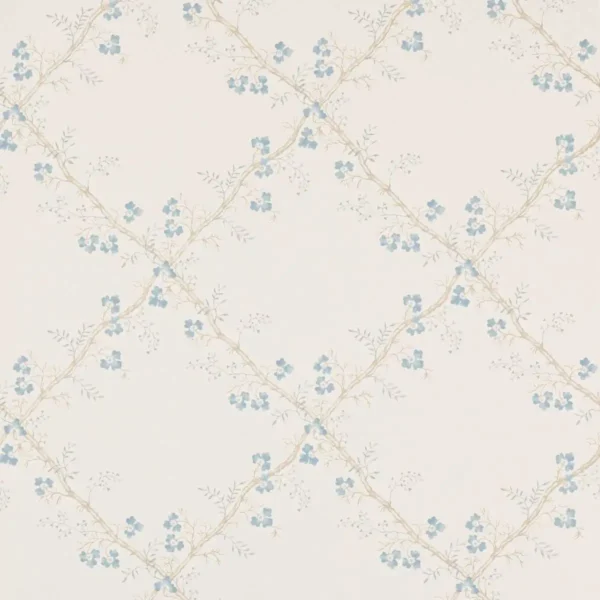Trefoil Trellis Wallpaper - Blue by blue botanical wallpaper from colefax & fowler