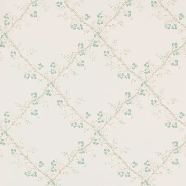 Trefoil Trellis Wallpaper - Aqua by blue botanical wallpaper from colefax & fowler
