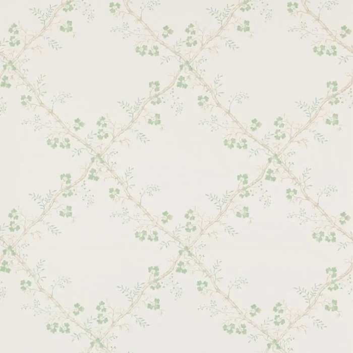 Trefoil Trellis Wallpaper - Celadon fabric swatch W7008-01