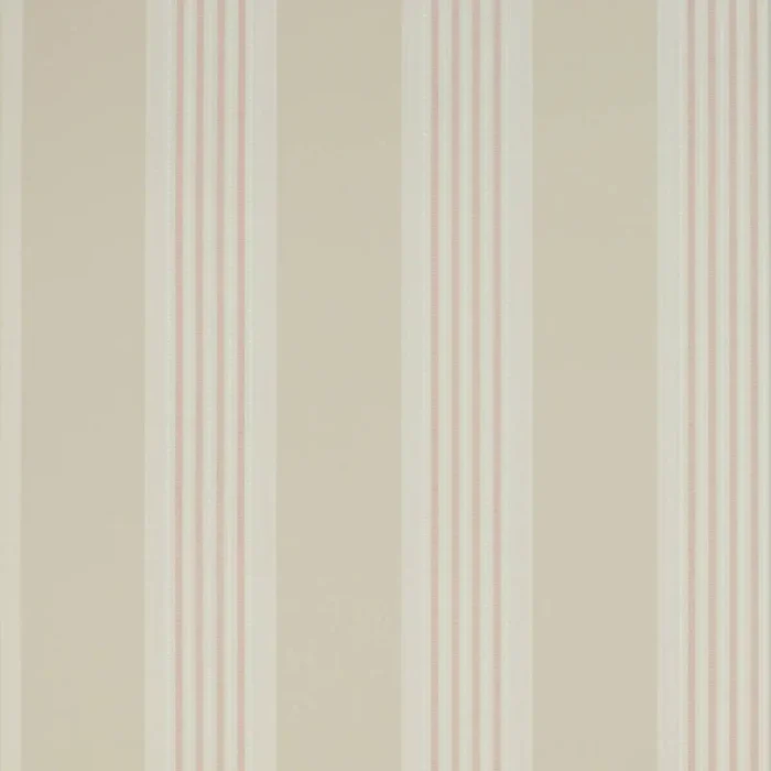 Tealby Stripe Wallpaper - Cream Pink fabric swatch 07991/08
