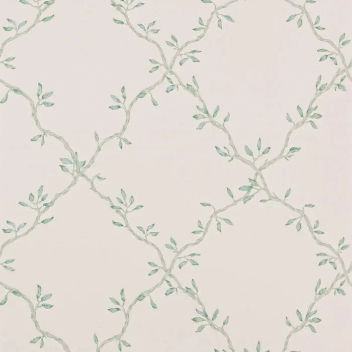 Leaf Trellis Wallpaper - Forest fabric swatch 07706-04
