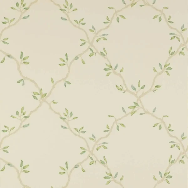 Leaf Trellis Wallpaper - Pale Green by green botanical wallpaper from colefax & fowler