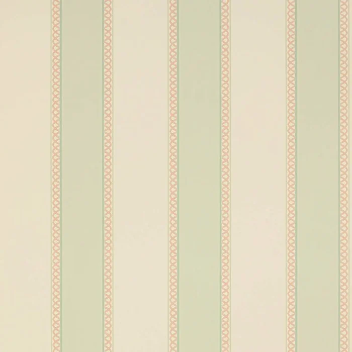 Chartworth Stripe Wallpaper - Aqua Pink fabric swatch 07139/07