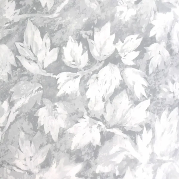 Fresco Leaf Wallpaper - Silver by black-grey botanical wallpaper from designers guild