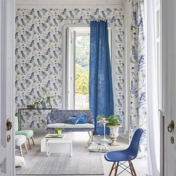 Acanthus Wallpaper - Indigo by Acanthus Wallpaper - Indigo from
