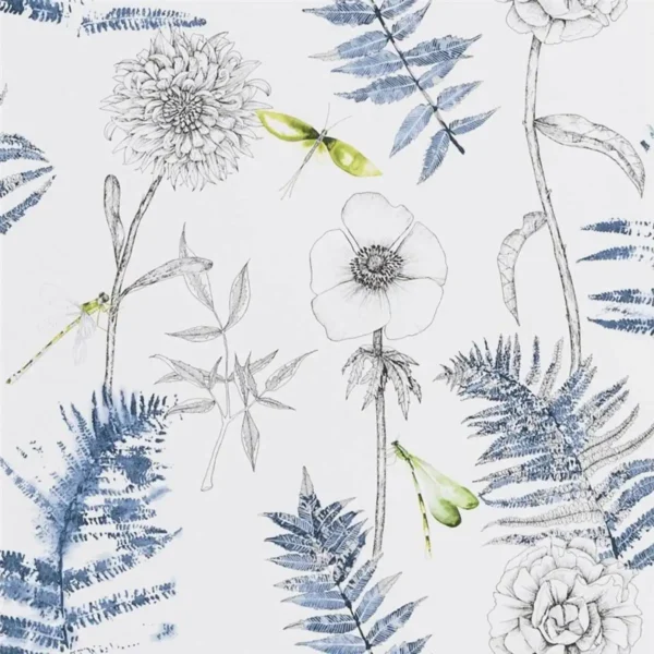Acanthus Wallpaper - Indigo by blue botanical wallpaper from designers guild