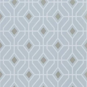 blue geometric wallpaper from designers guild