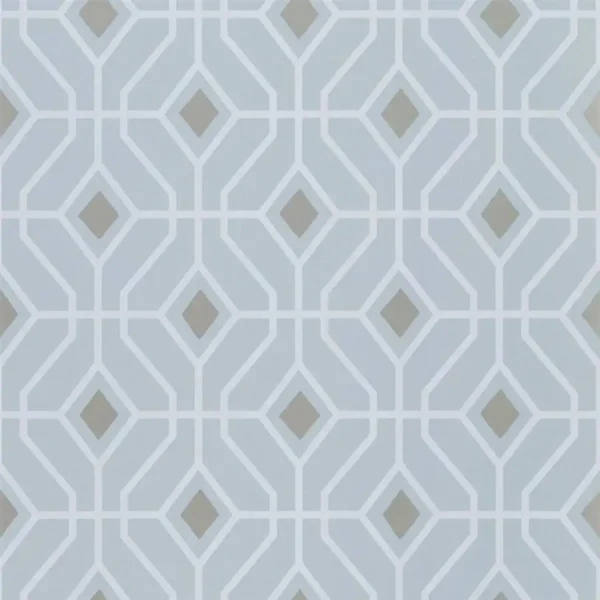Laterza Wallpaper - Delft by blue geometric wallpaper from designers guild
