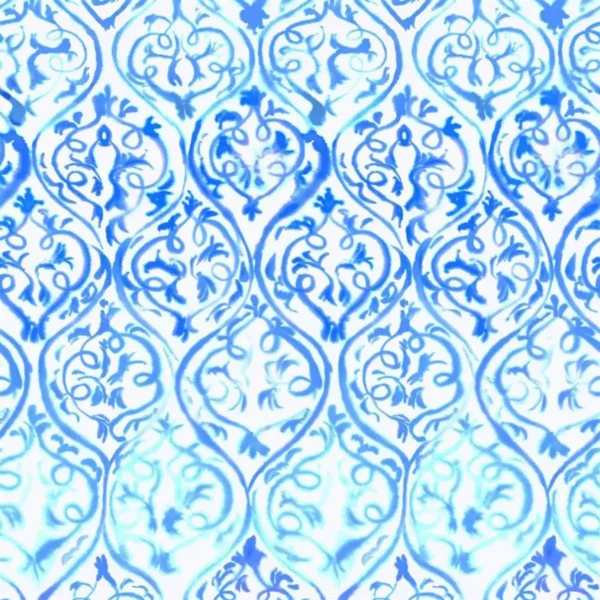 Arabesque Wallpaper - Cobalt by blue geometric wallpaper from designers guild