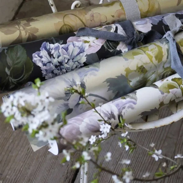 Delft Flower Wide Wallpaper - Gold by Delft Flower Wide Wallpaper - Gold from