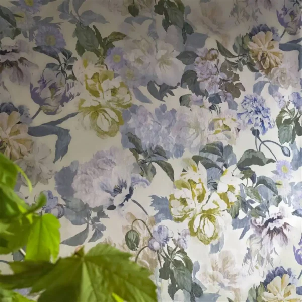 Delft Flower Wide Wallpaper - Gold by Delft Flower Wide Wallpaper - Gold from