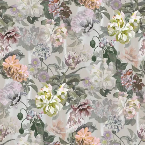 Delft Flower Grande Wallpaper - Tuberose by multicolour botanical wallpaper from designers guild