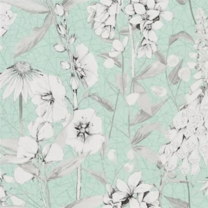 green botanical wallpaper from designers guild