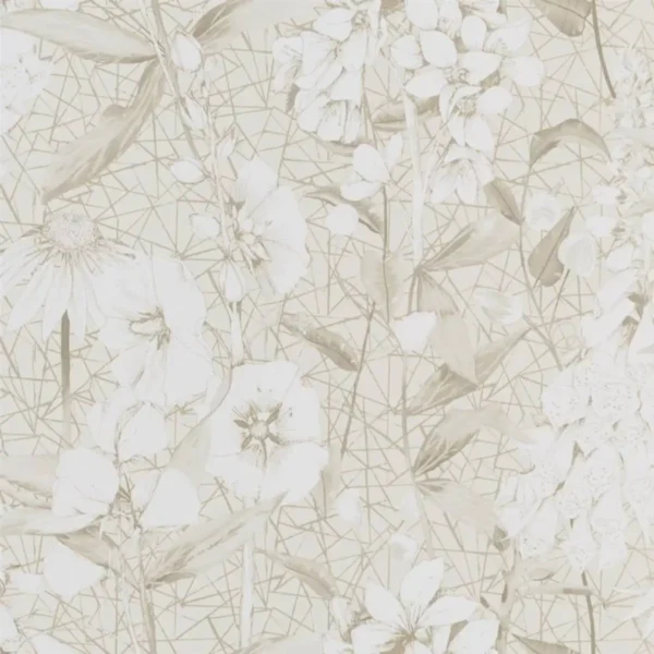 Emilie Wallpaper - Vanilla by brown botanical wallpaper from designers guild