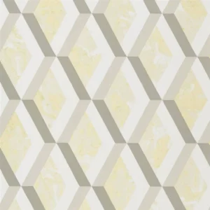 yellow geometric wallpaper from designers guild