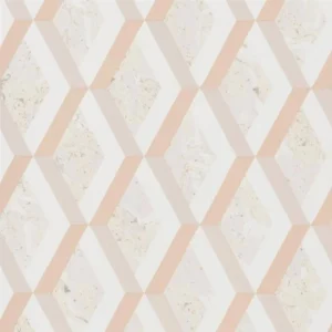 orange geometric wallpaper from designers guild