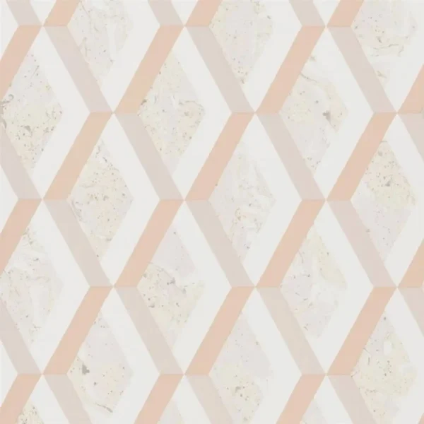 Jourdain Wallpaper - Fresco by orange geometric wallpaper from designers guild