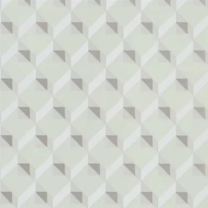 green geometric wallpaper from designers guild
