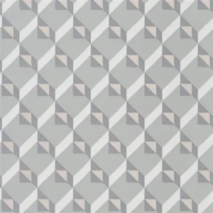 blue geometric wallpaper from designers guild