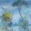 blue botanical wallpaper from designers guild