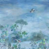 blue botanical wallpaper from designers guild