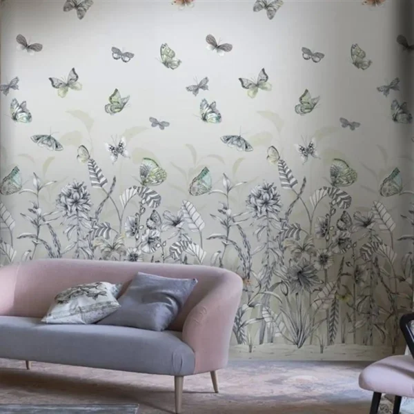 Papillons Wallpaper - Eau de Nil from