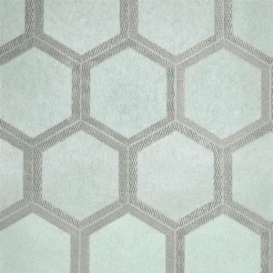 blue geometric wallpaper from designers guild