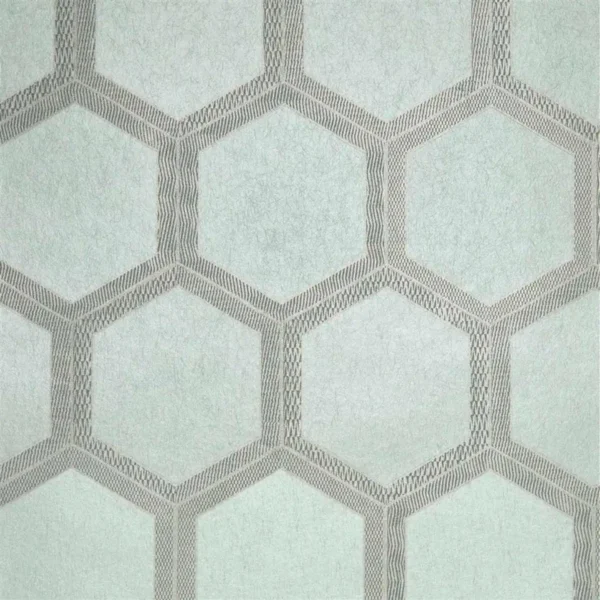 blue geometric wallpaper from designers guild
