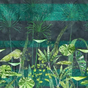 green botanical wallpaper from designers guild