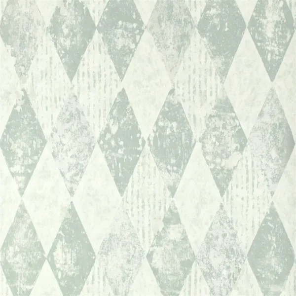 Arlecchino Wallpaper - Eau de Nil by green geometric wallpaper from designers guild