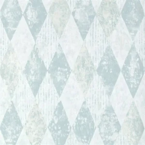 blue geometric wallpaper from designers guild