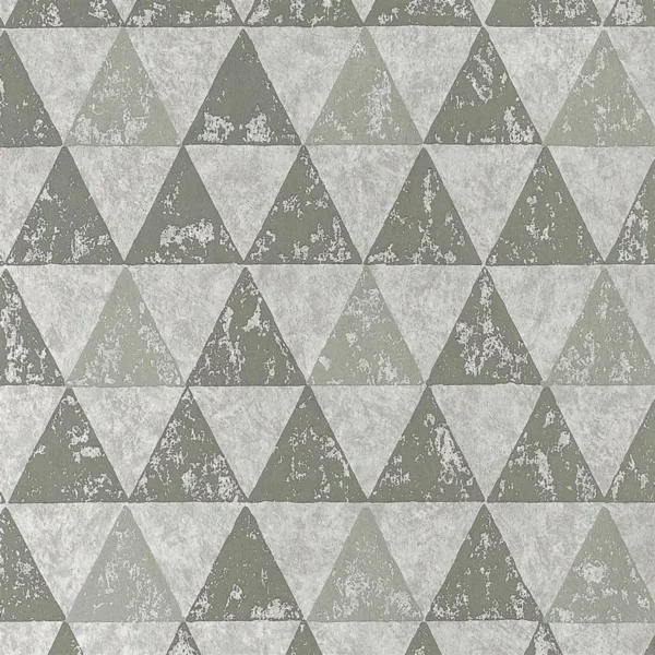 Dorsoduro Wallpaper - Silver by black-grey geometric wallpaper from designers guild
