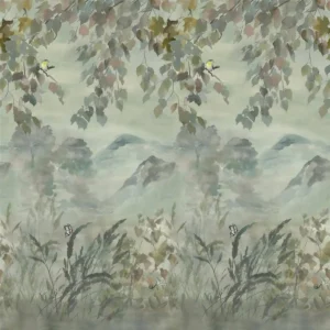 black-grey botanical wallpaper from designers guild