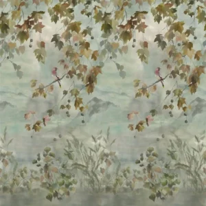 black-grey botanical wallpaper from designers guild