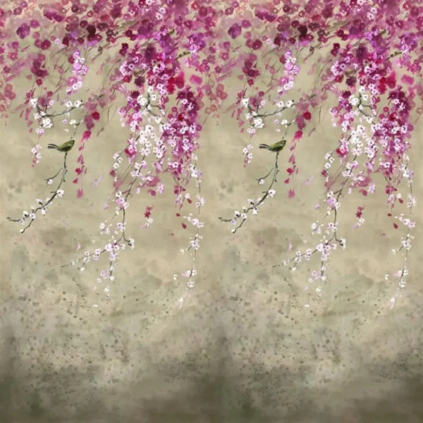 Shinsha Scene 1 Wallpaper - Blossom by brown botanical wallpaper from designers guild